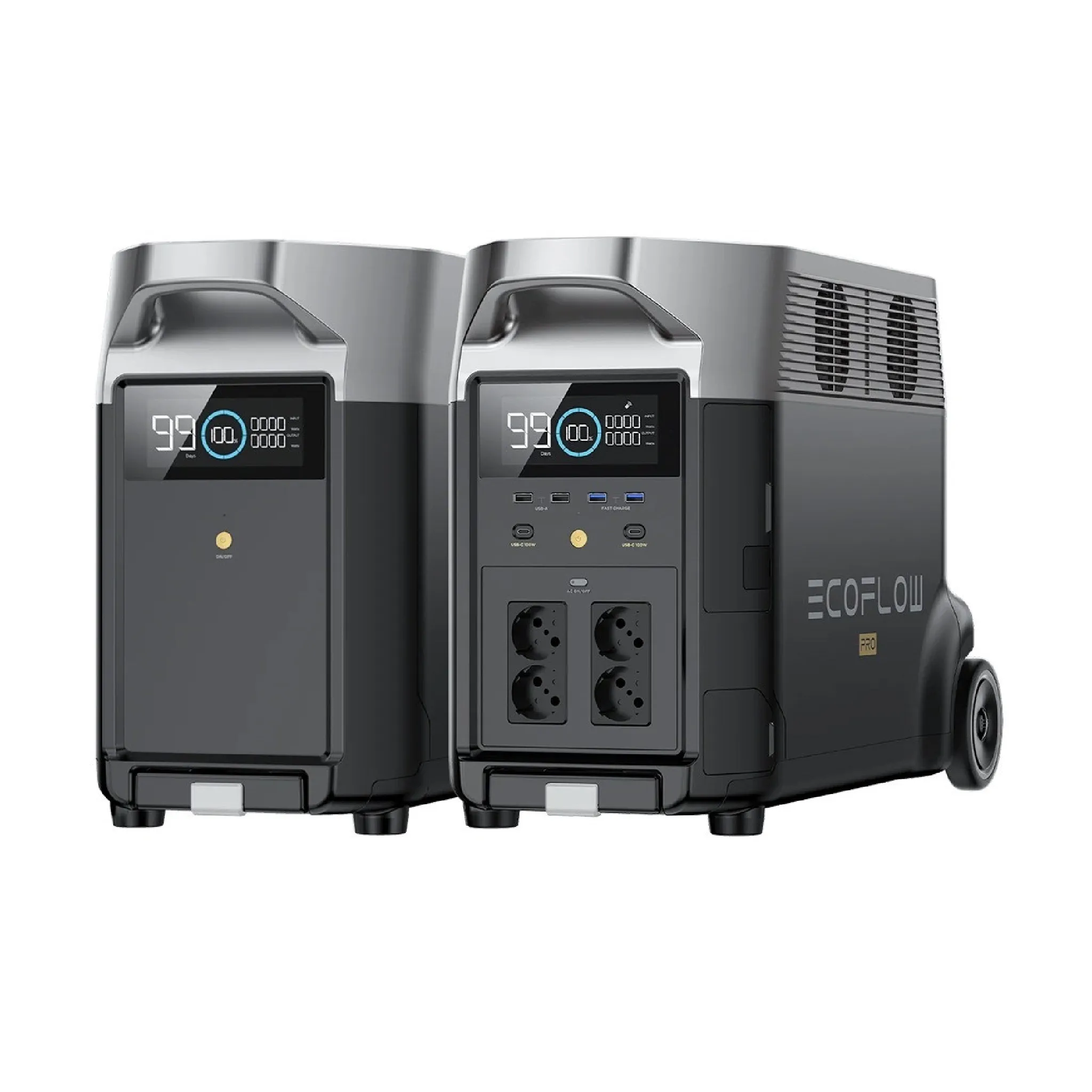 EcoFlow Delta Pro power station + extra accu 7200wh huren