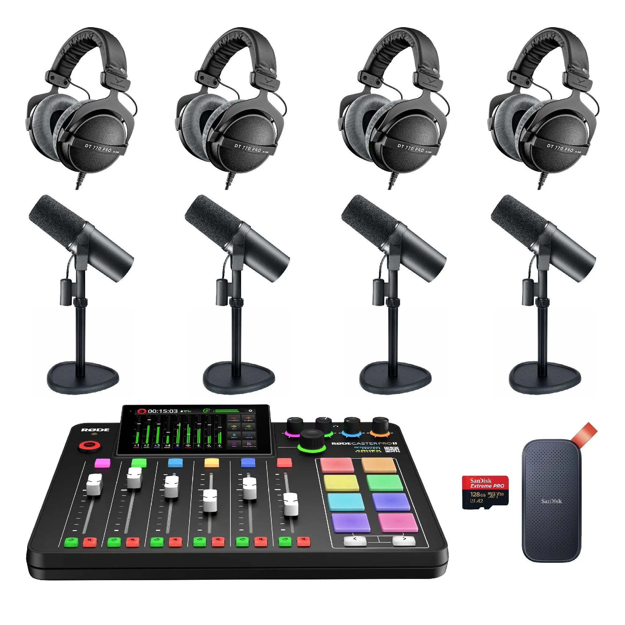 Complete 4 persoons Podcast set huren