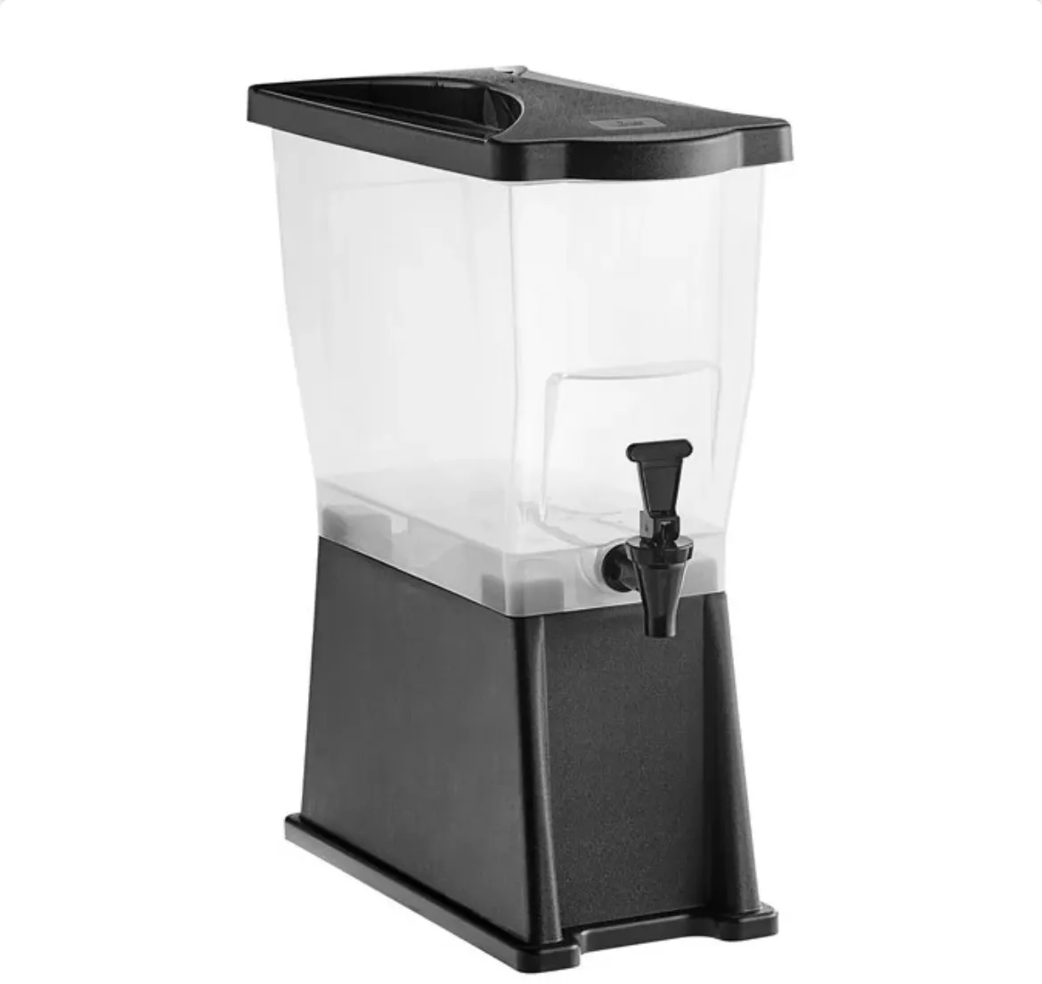 3 Gallon Square Beverage Dispenser with Ice Base & Drip Tray – Black