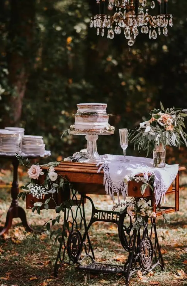 Antique Sewing Machine Table