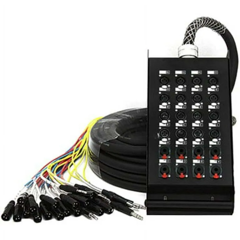Seismic Audio - SAXQ-16x8x50 - 16 Channel 50' XLR Snake Cable with XLR and 1/4" Returns on the Box
