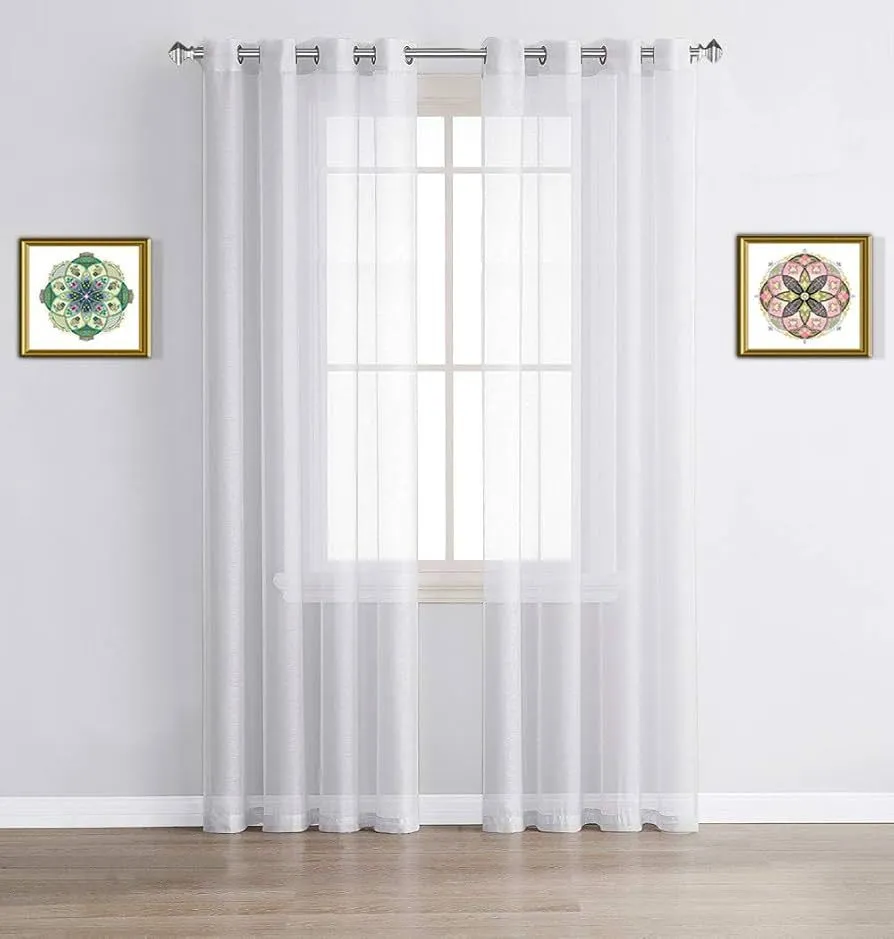 Curtains, White sheer 54" x 96"