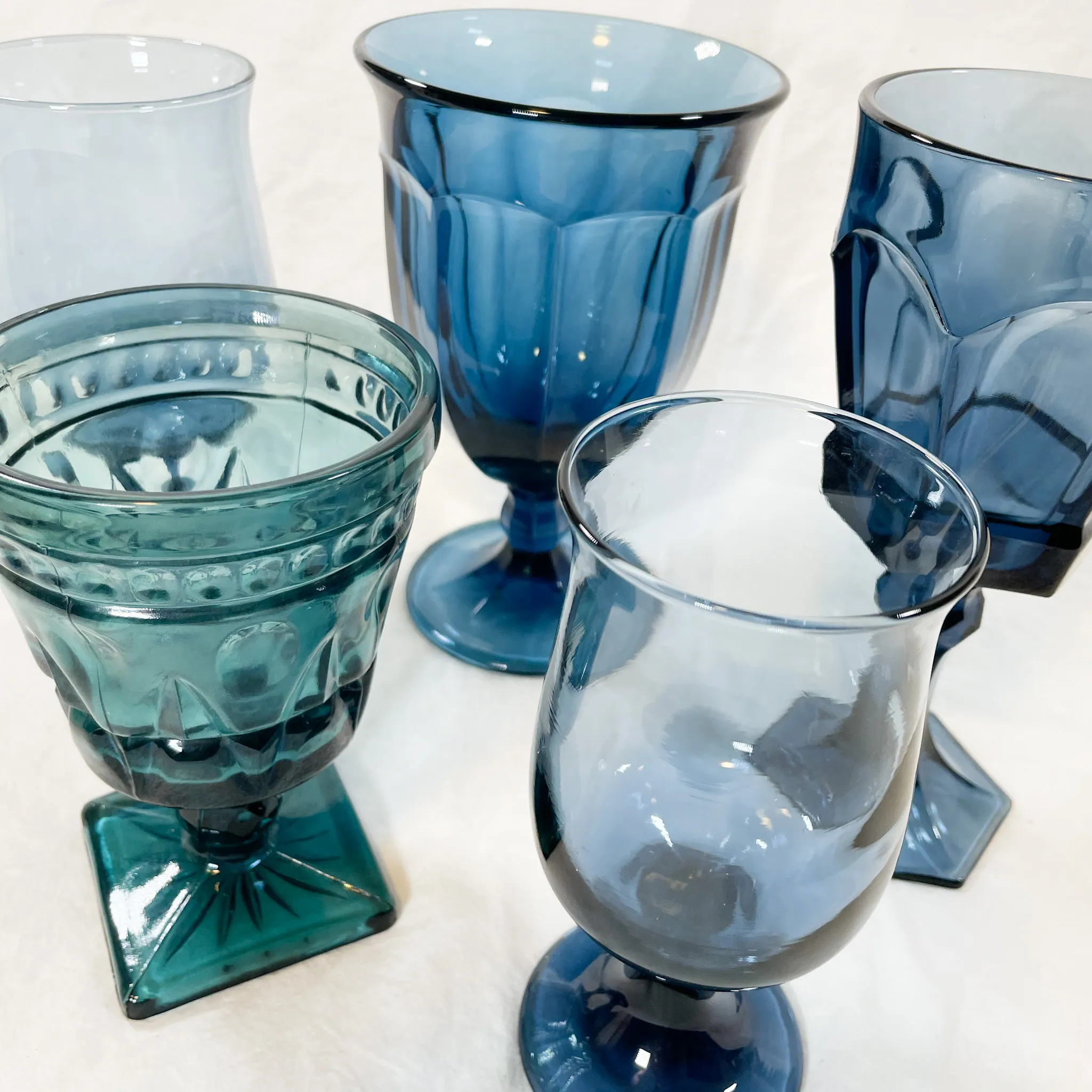 Assorted Dusty Blue Goblets