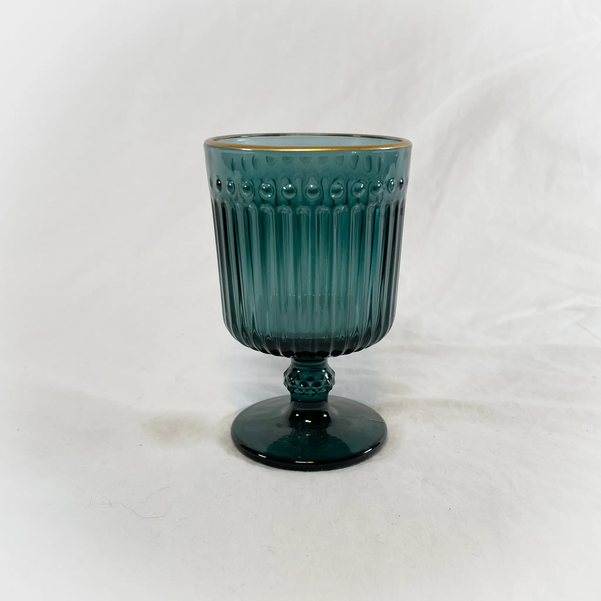 Blue w/ Gold Rim Goblet