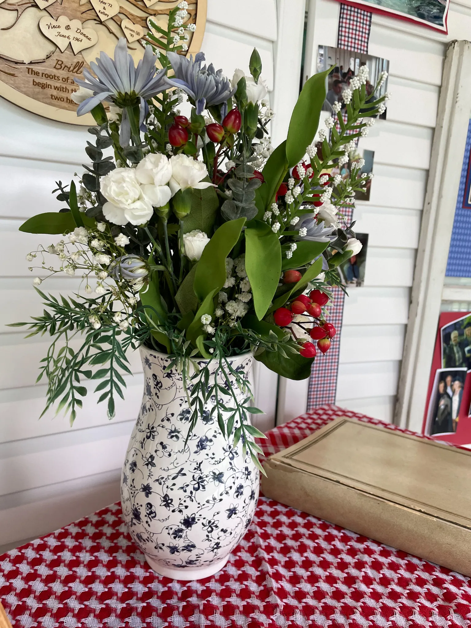 Blue Floral Vase
