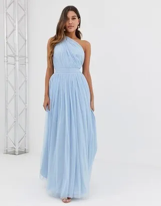 ASOS Blue Polka Dot Tulle Bow Dress