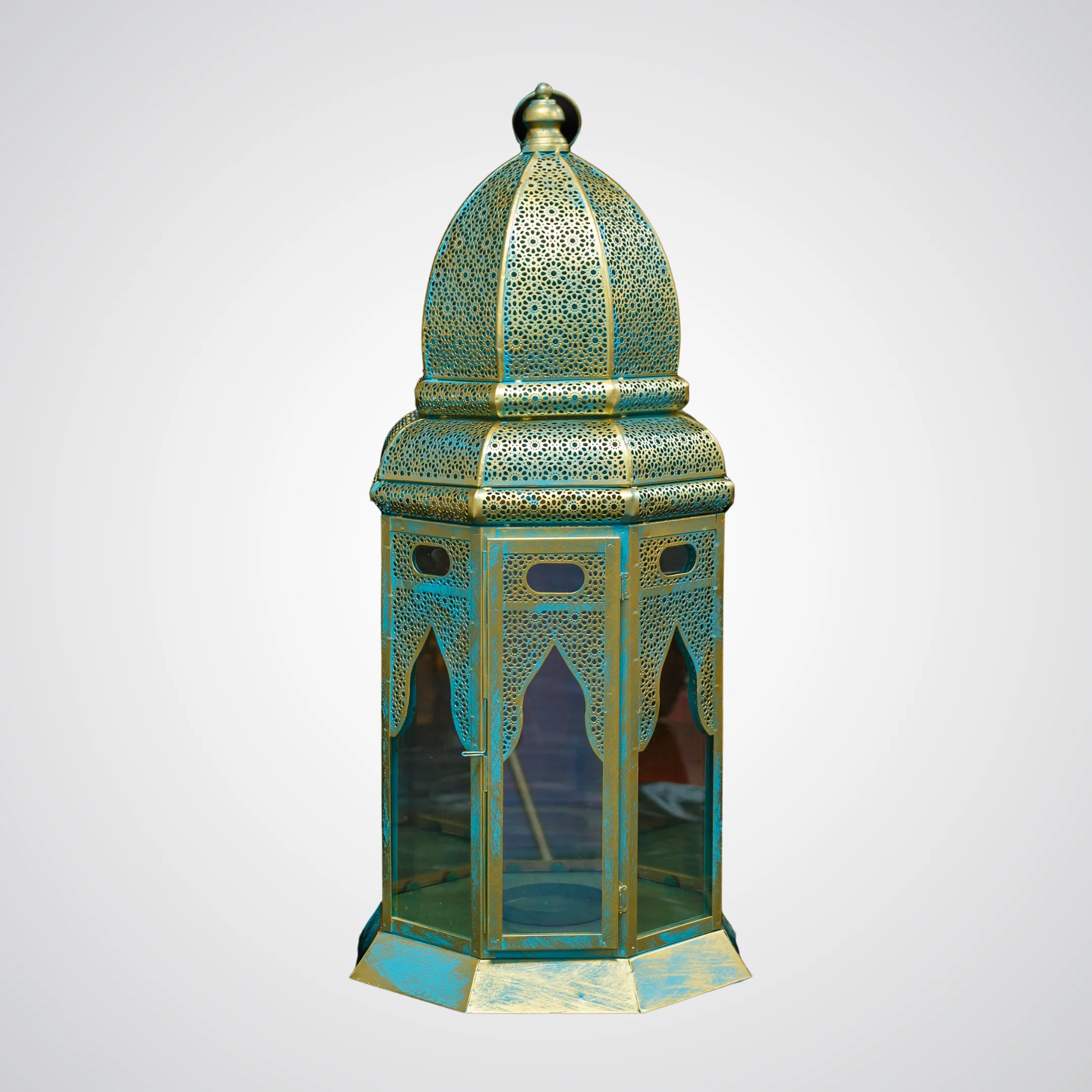 Blue and Gold Moroccan Lantern