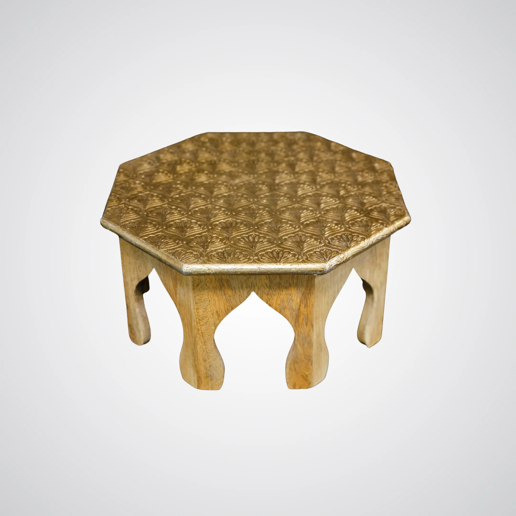 Wooden and Gold Stool
