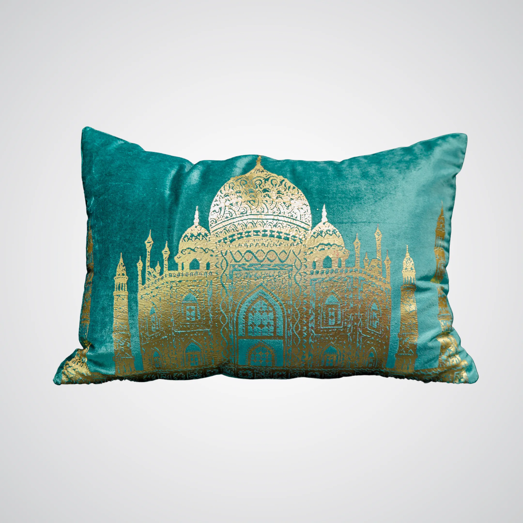 Teal and Gold Taj Pillow