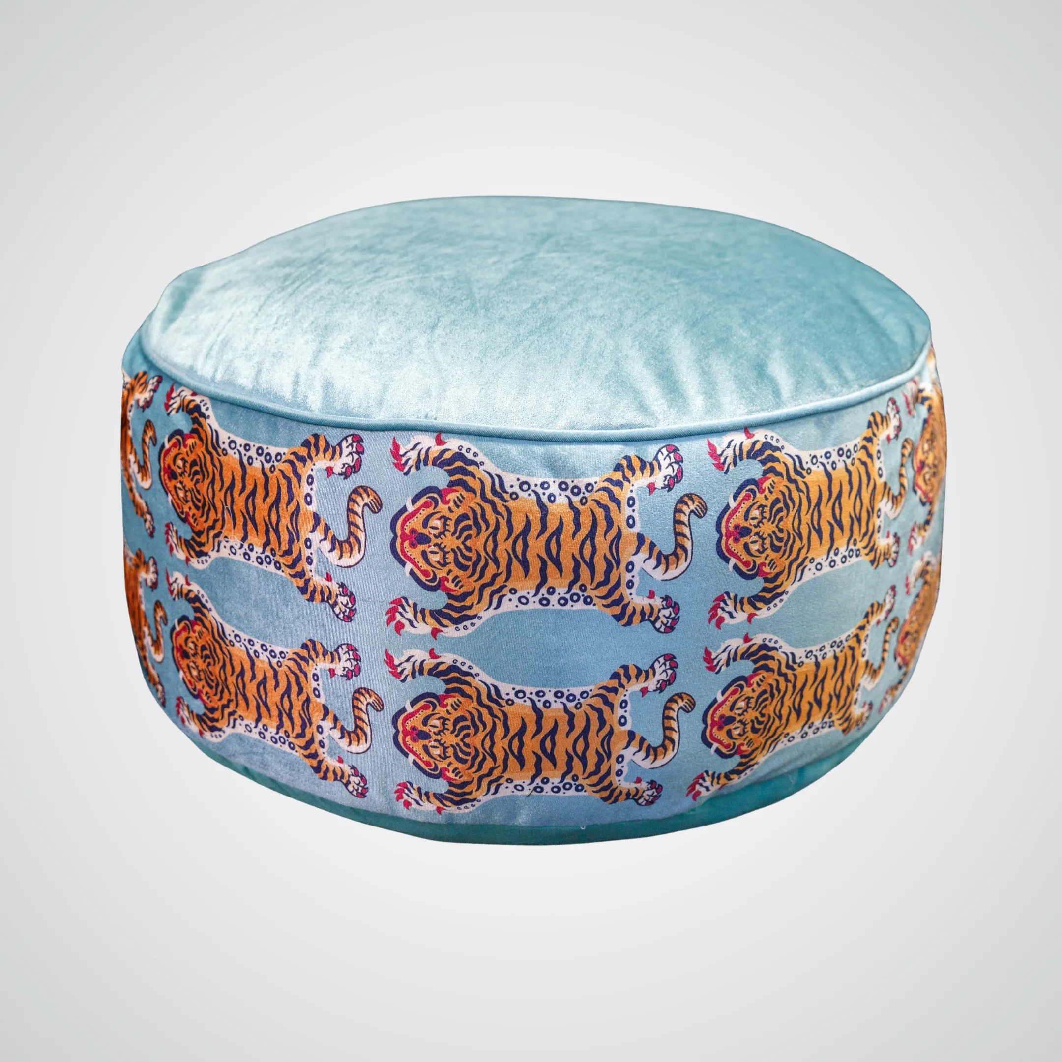 Blue Tiger Floor Pouffe