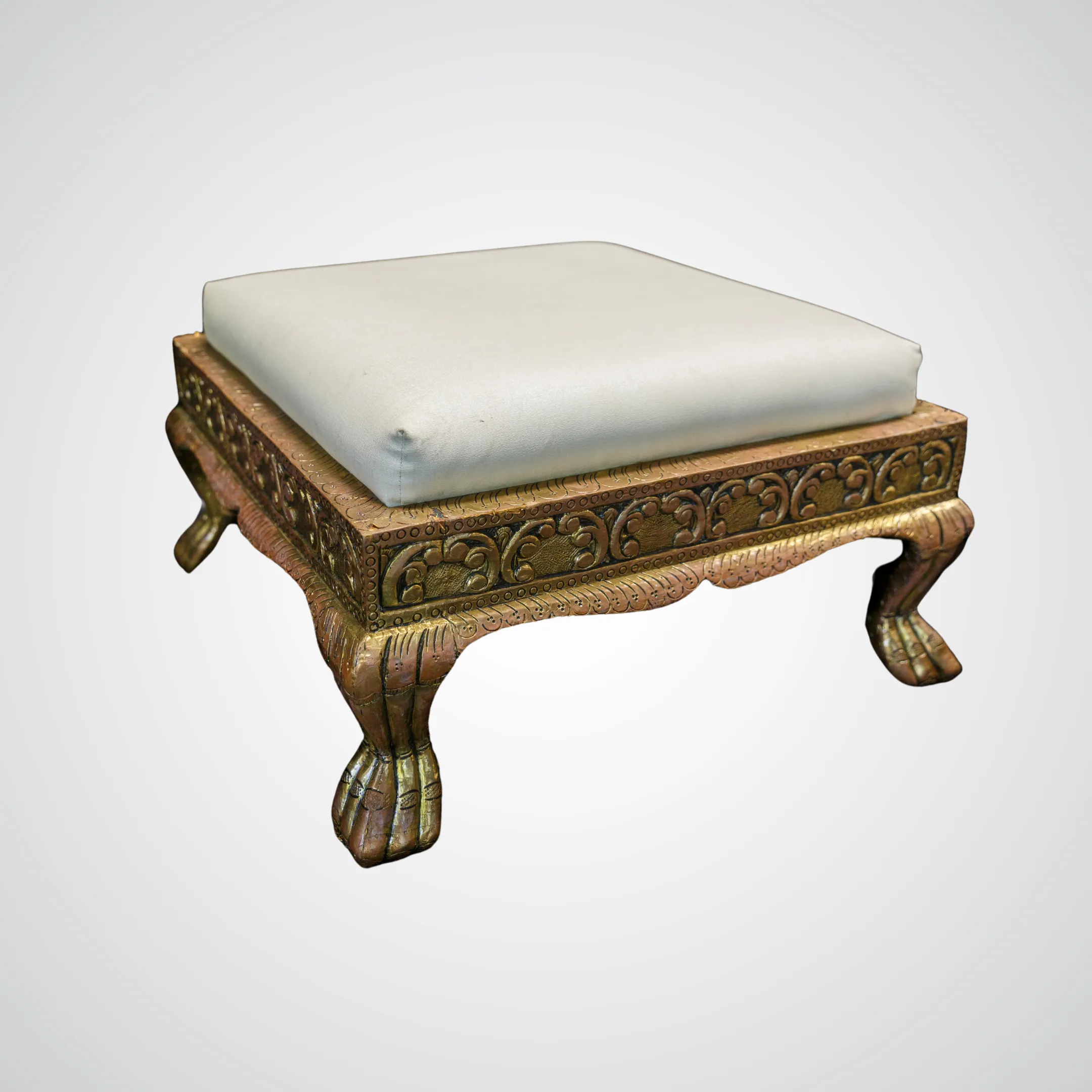 Gold Bhajat with White Cushion