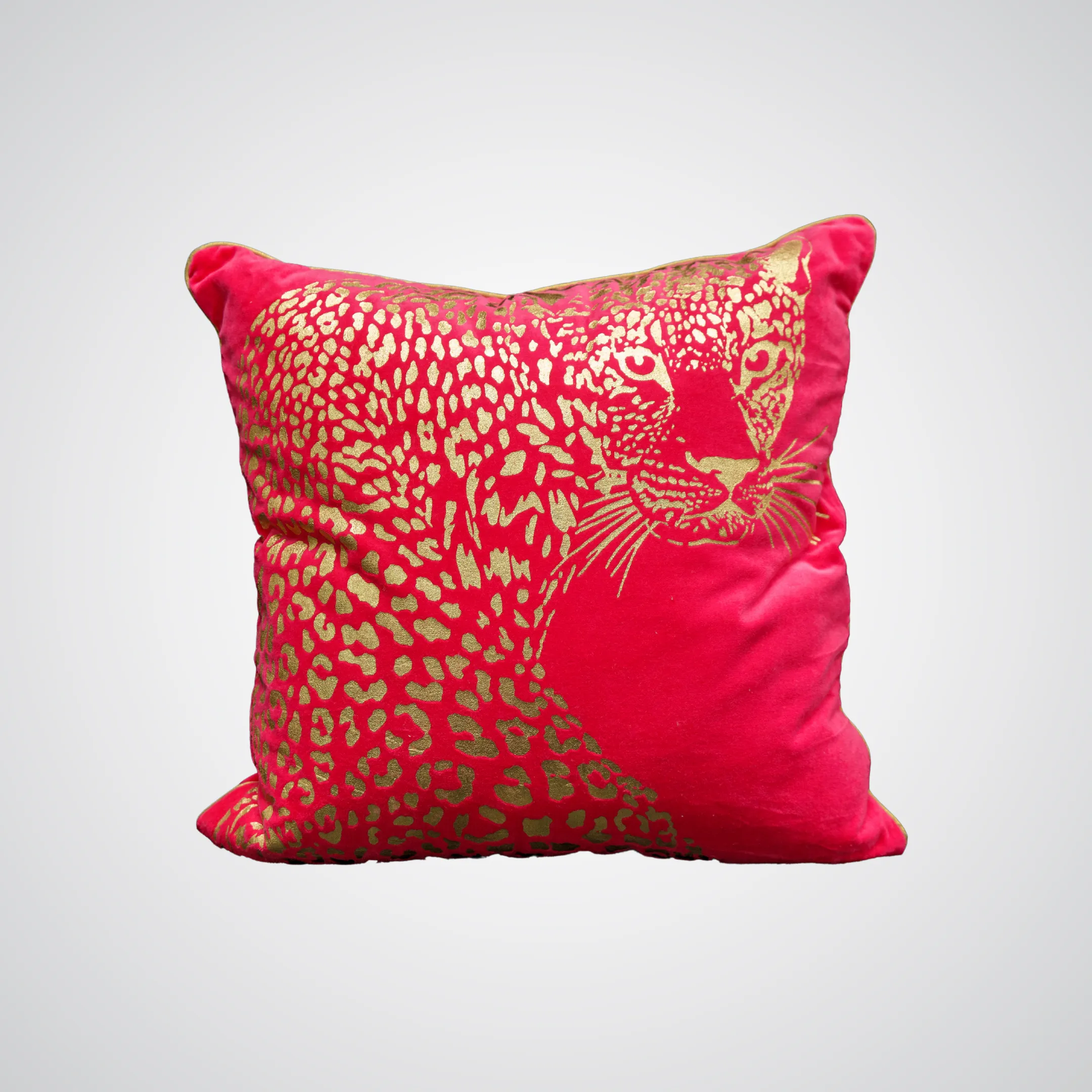 Pink Pillow with Golden Cheetah