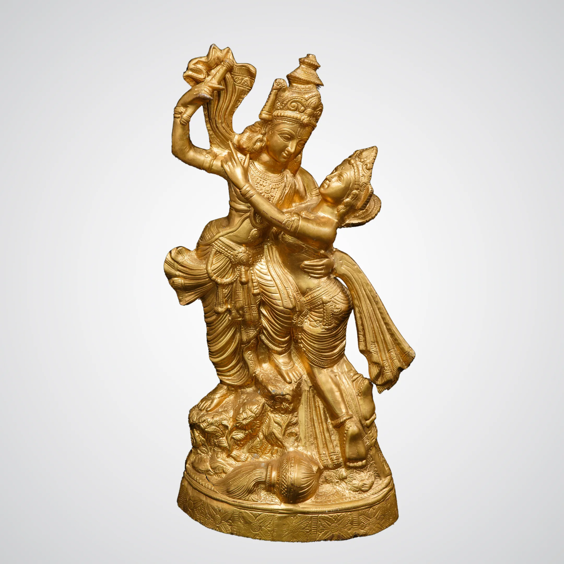 Radha Krishna Golden Statue