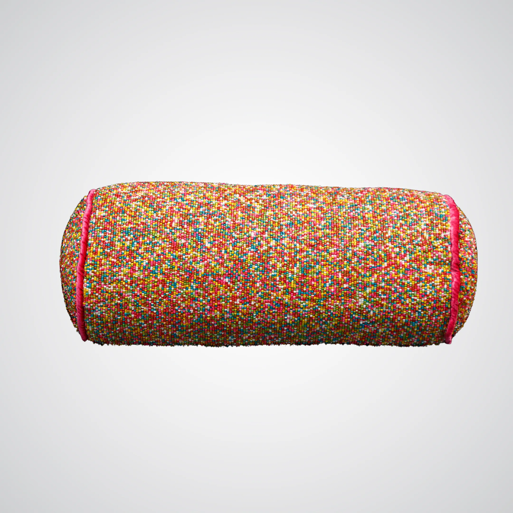 Fully Beaded Sprinkle Cylinder Pillow