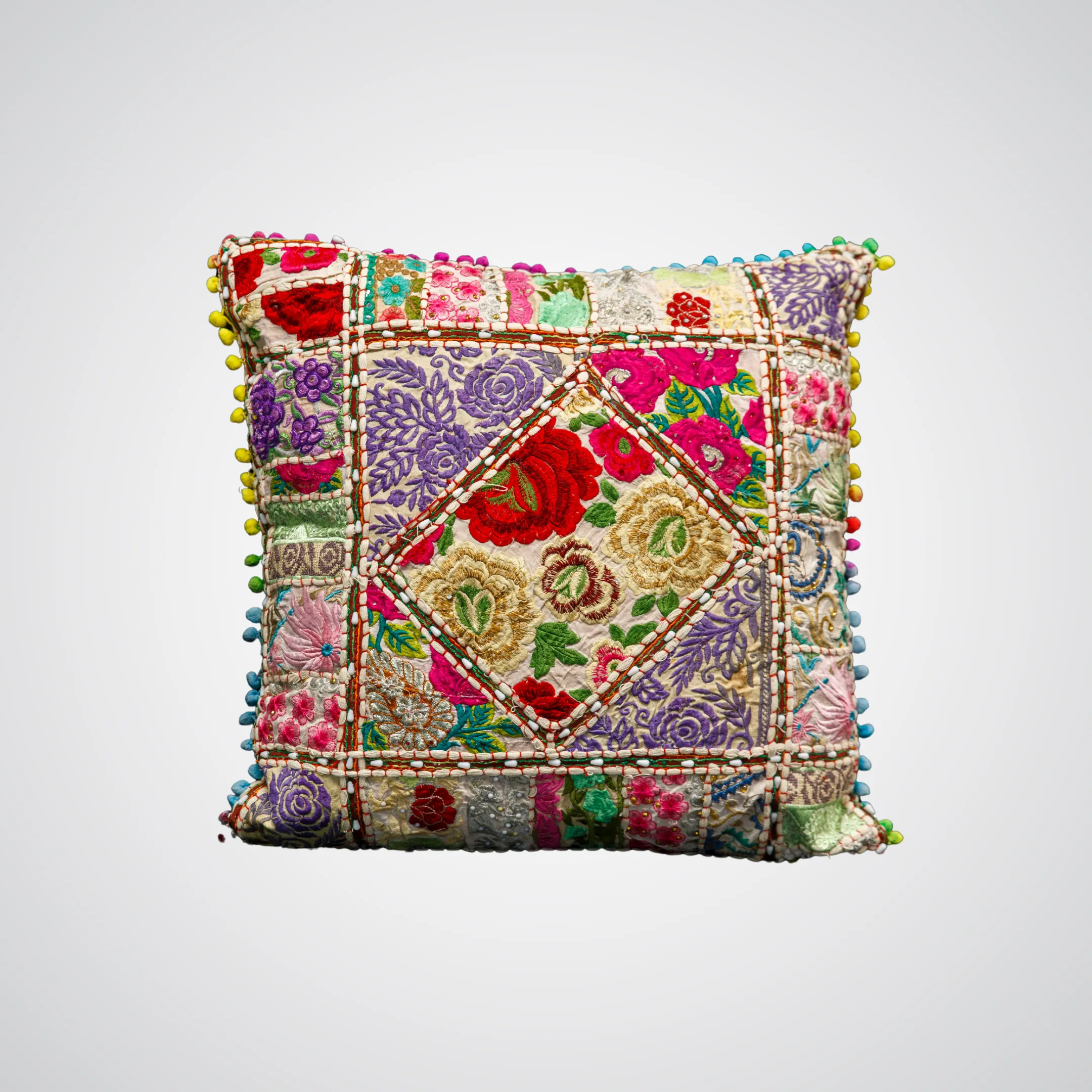 Floral Quilted Pillow