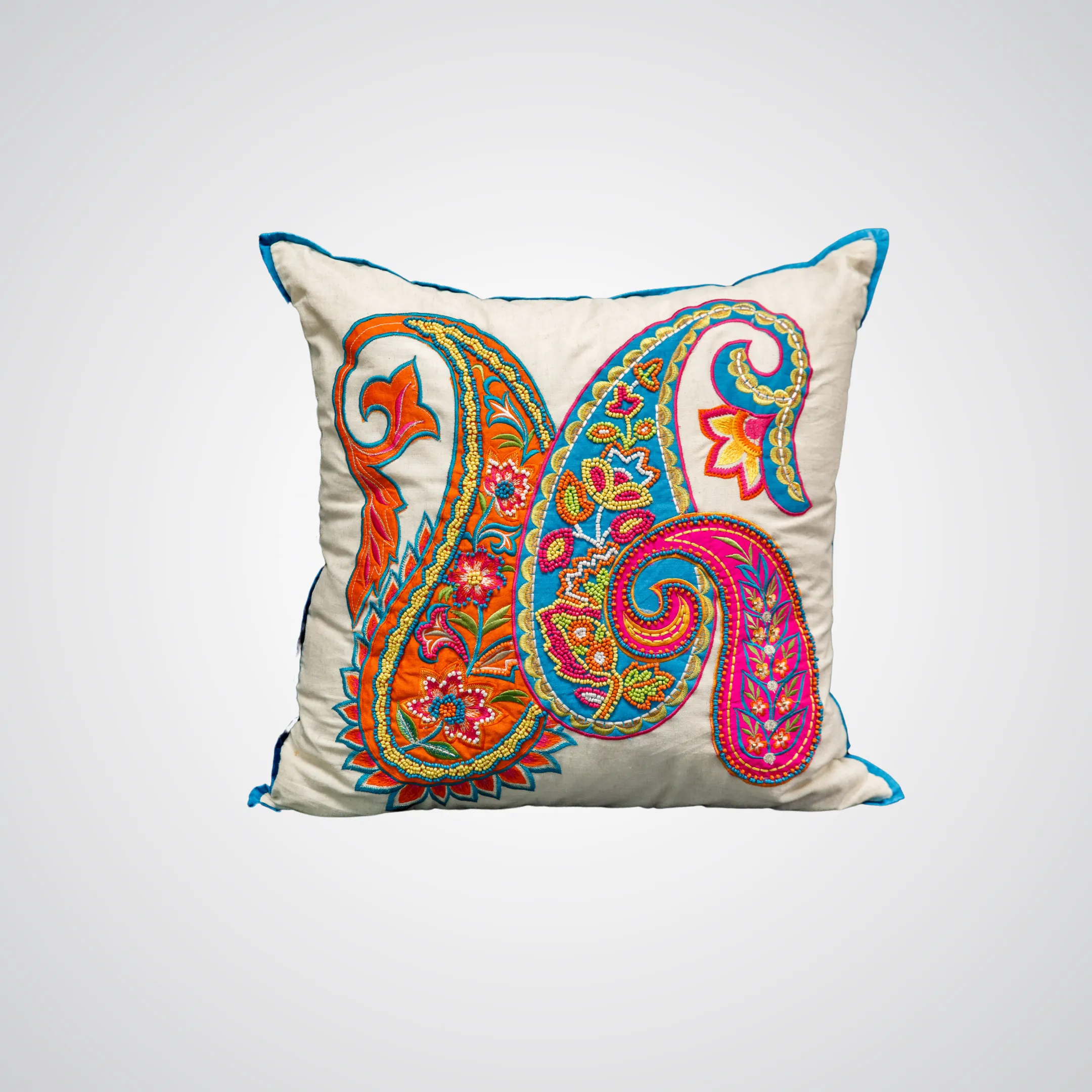 Beaded Paisley Pillow