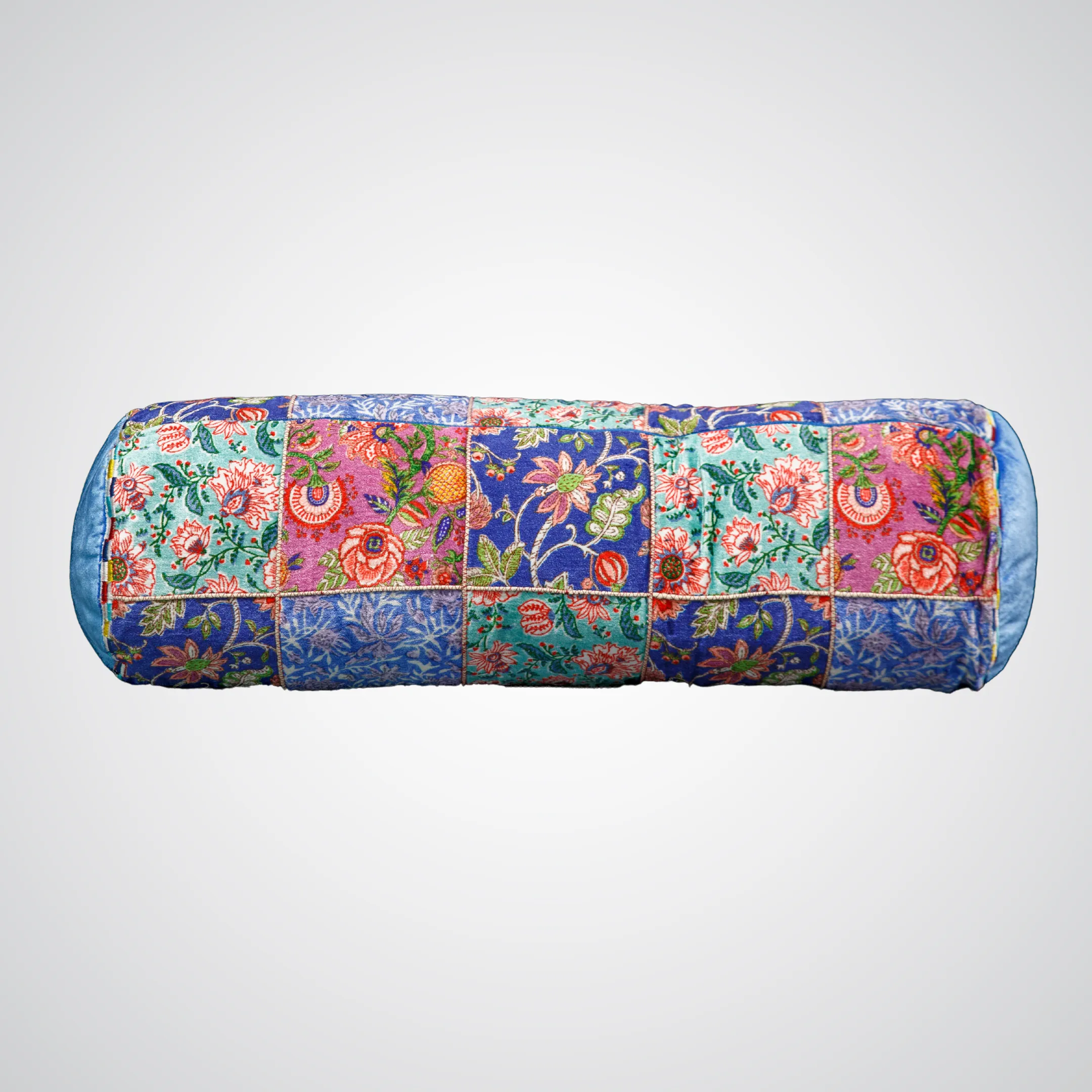 Pastel Rose Patchwork Cylinder Pillow