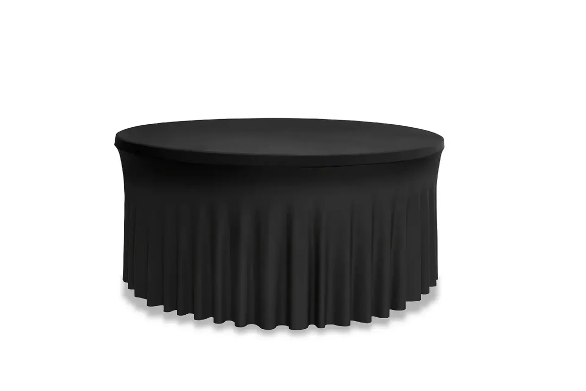 Tischdecke-Spandex rund schwarz