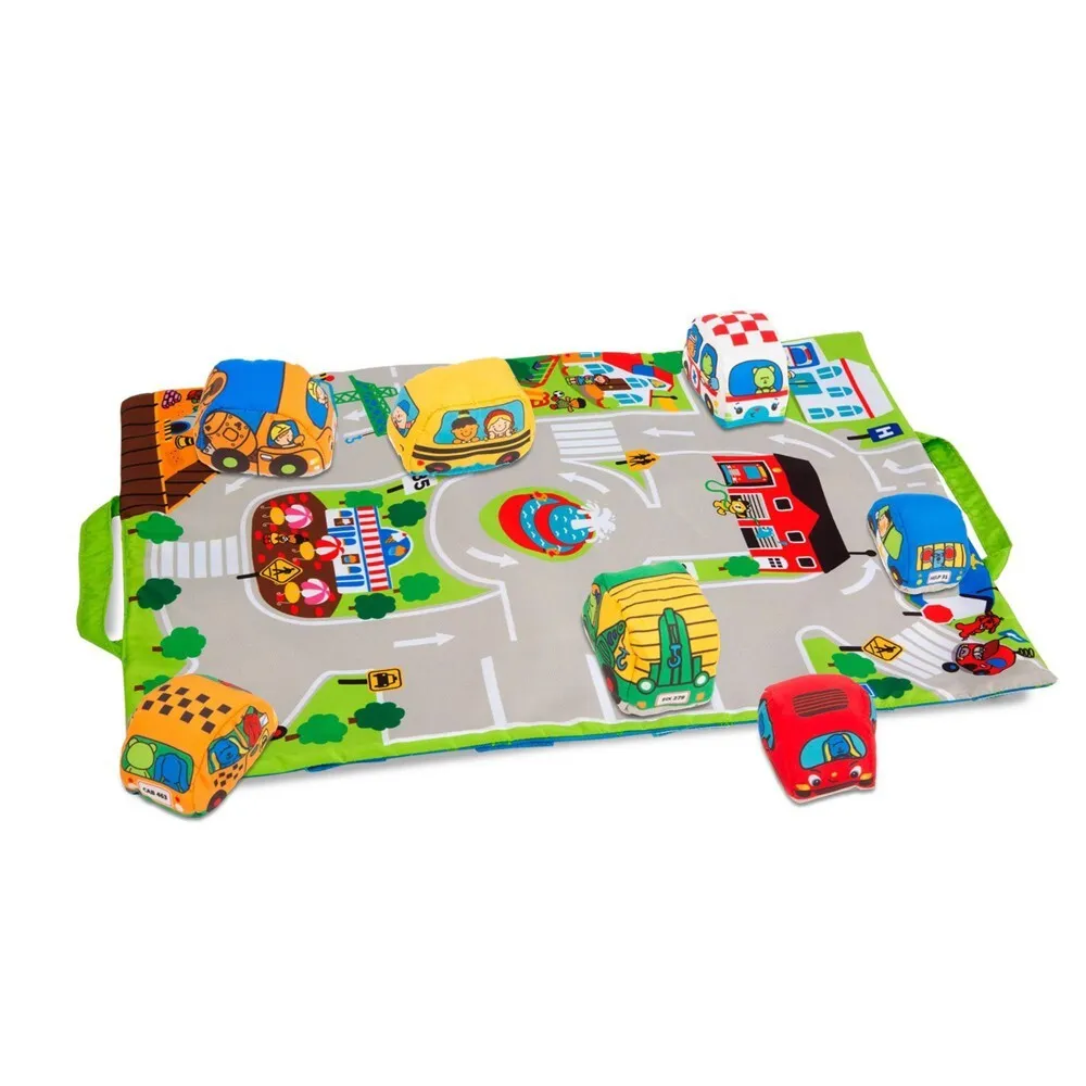 Melissa & Doug Take-Along Town Play Mat & Vehicles