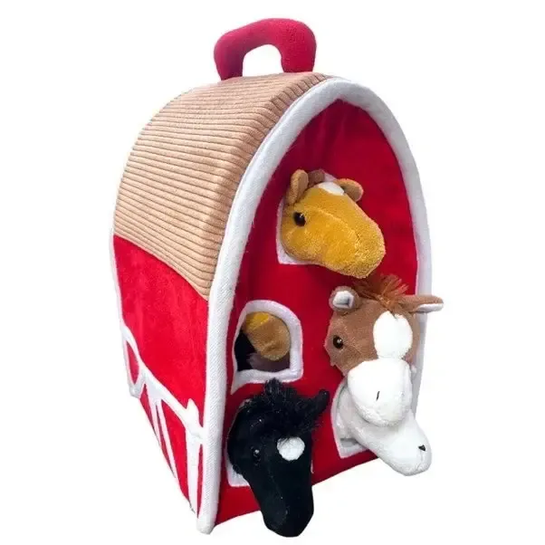 Plush Horse Barn with Horses