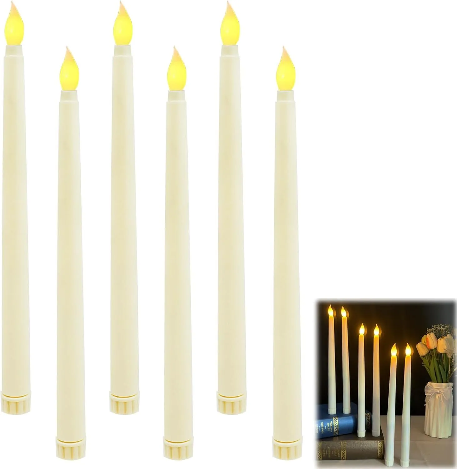 Bougie Led Flamme Vacillante, 6 Pcs 27 mm Fausse Bougies Chandelier LED Decorative Electrique Pile - Propriétaire Privé
