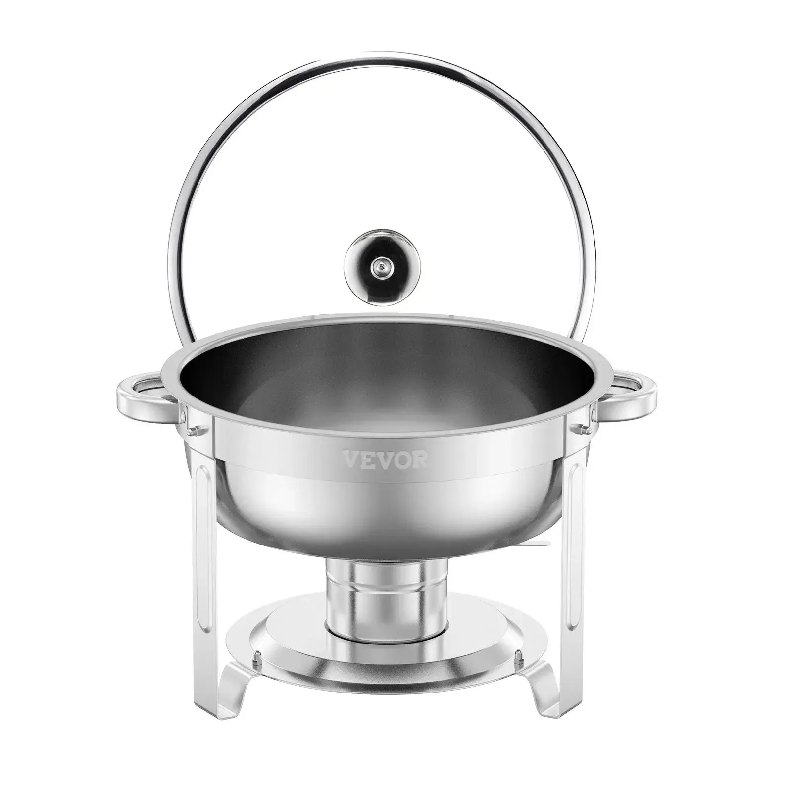 Chauffe-Plat Buffet Chauffant Traiteur Rond 4,7 L Banquet Argenté