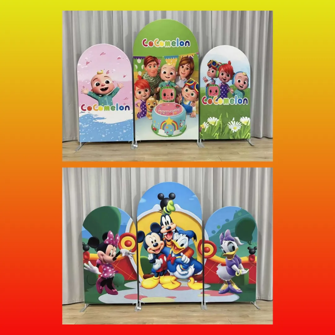 3 Piece Arch Backdrop Set, Mickey Mouse or Cocomelon!