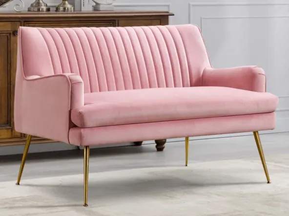 Pink 2-person Loveseat Sofa