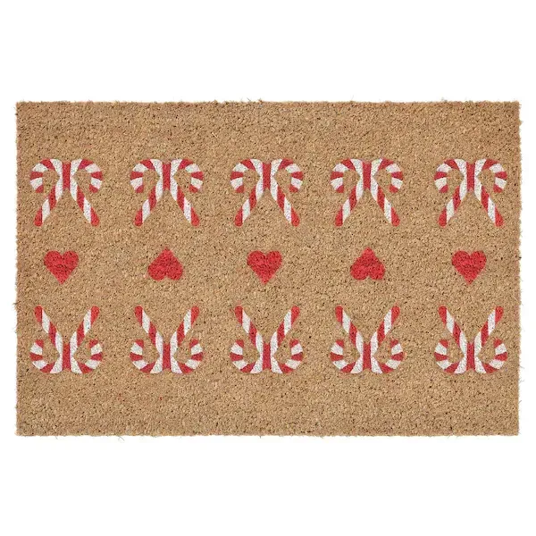 Christmas Door Mat Natural 2'x2'11"