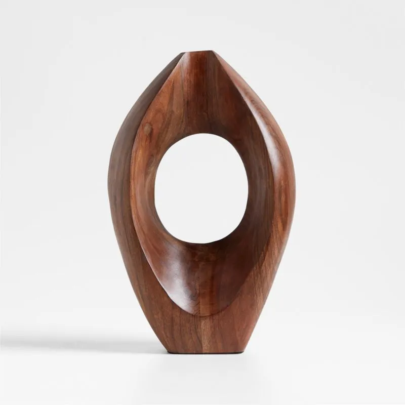 Walnut Wood Decorative Sculpture 13"