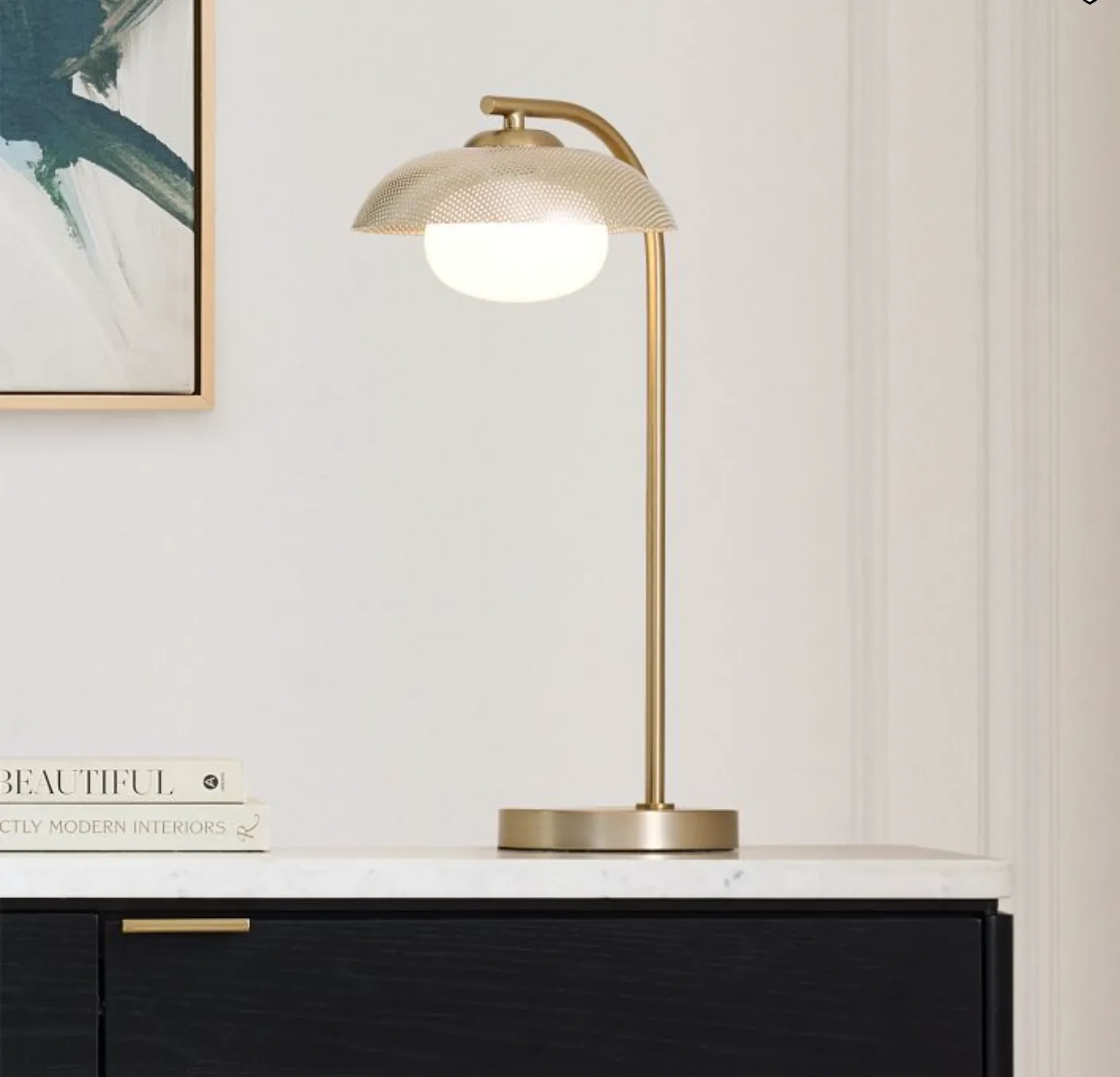 Bezel Perforated Metal Table Lamp (19")