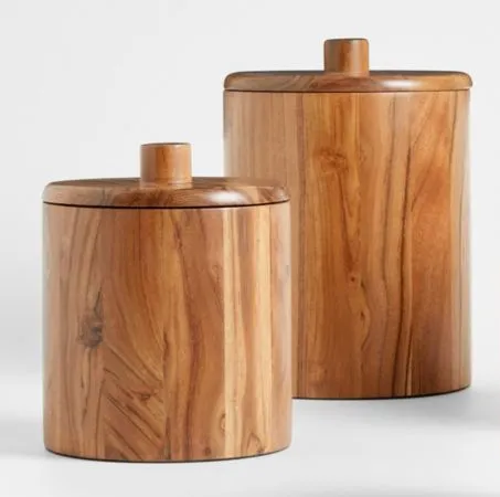 Wood Canister Set of 2