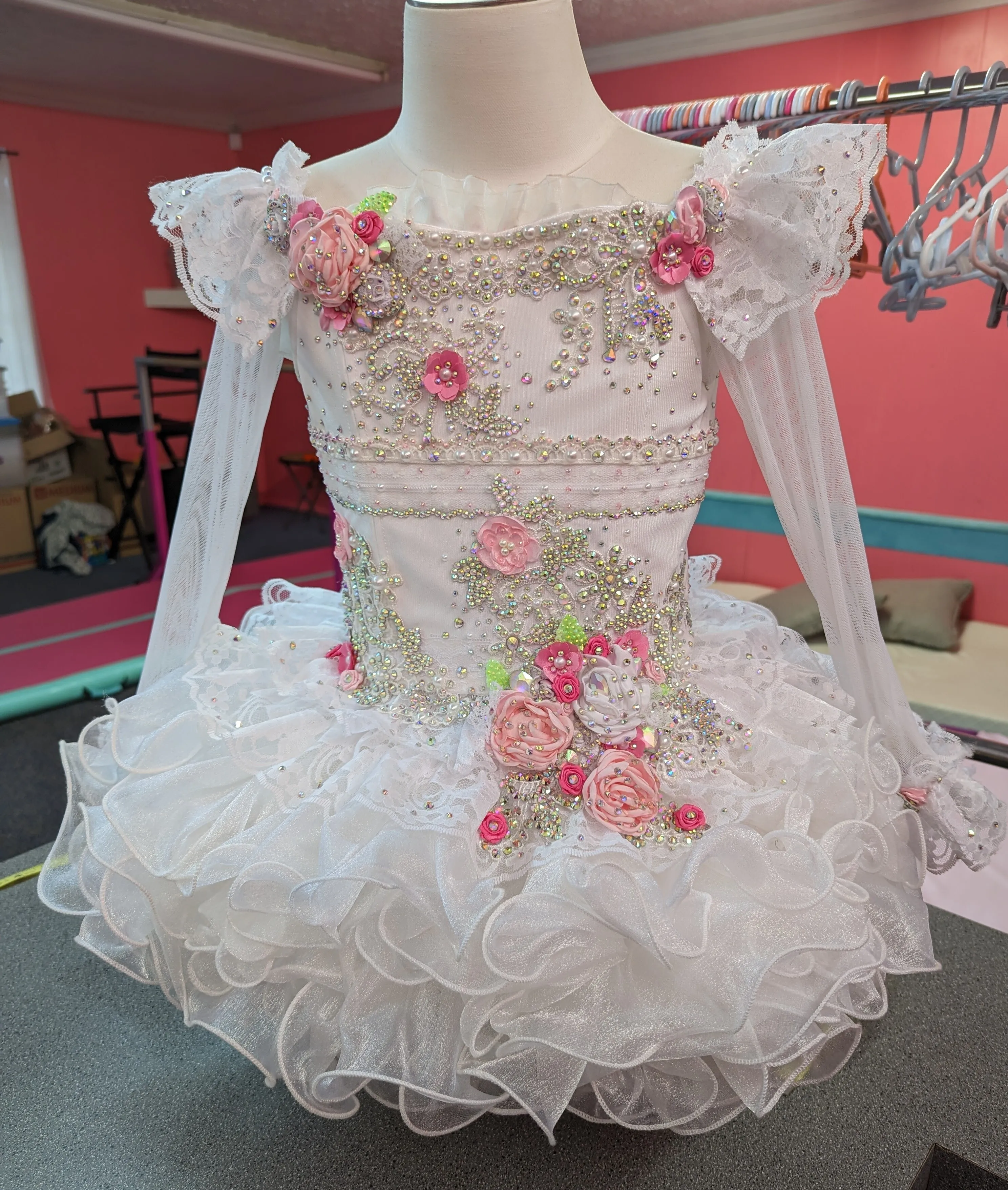 White and Pink Glitz 