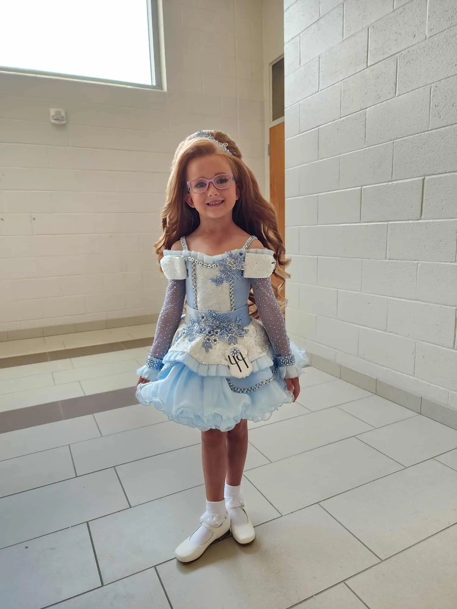 Blue and White Glitz 