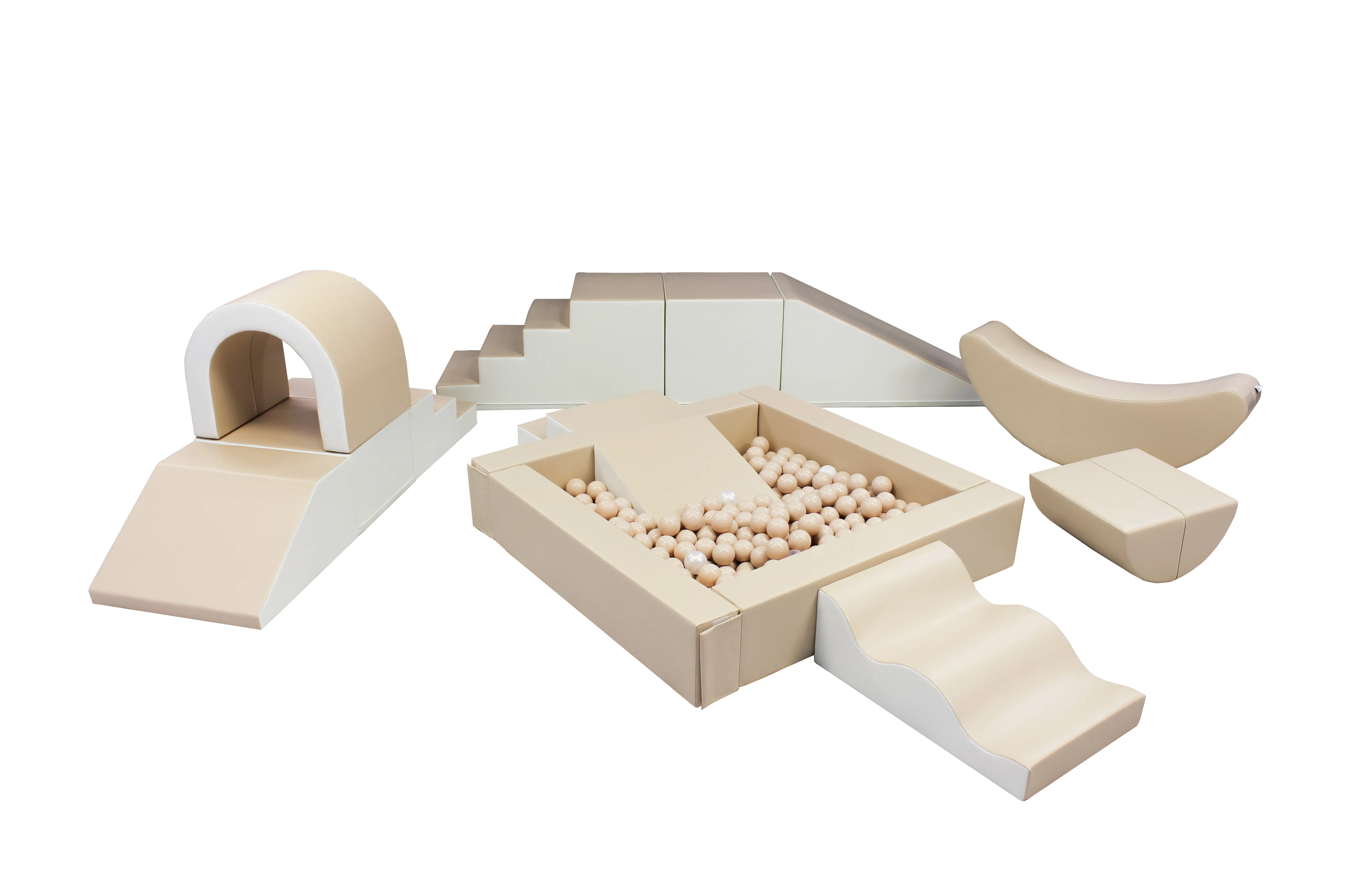 Tan/White IGLU Soft Play Set 13 PC