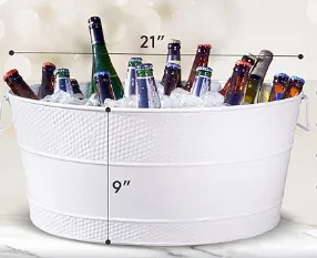 Party Rental: White Metal Beverage Tub