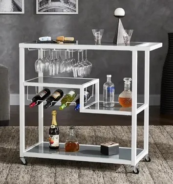 Party-Rental: White Bar Cart