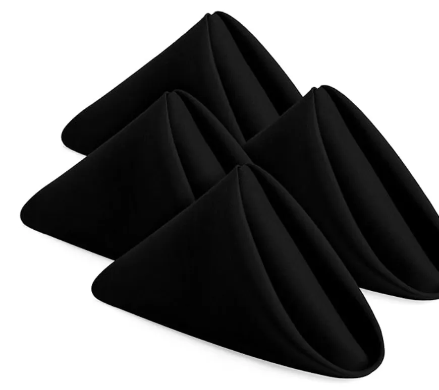 Black 17in x 17in Cloth Napkins