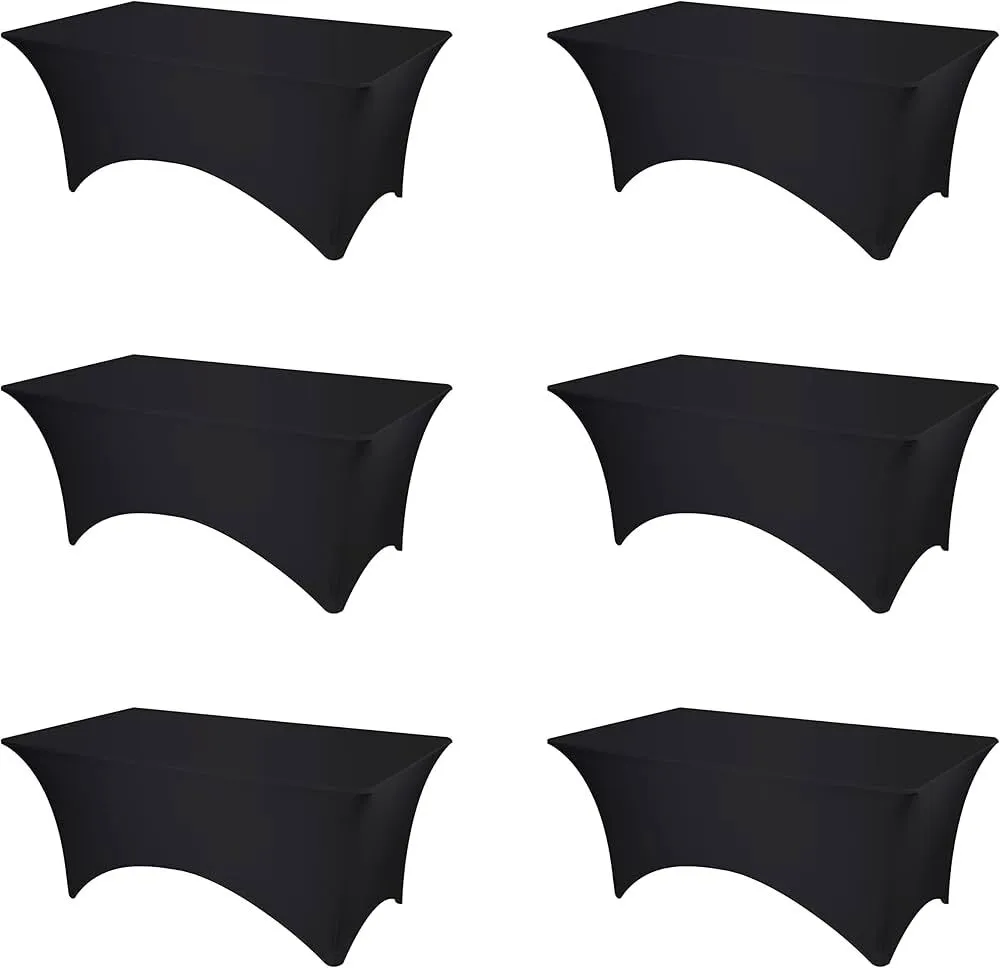 Black Fitted Spandex Rectangle Table Cover