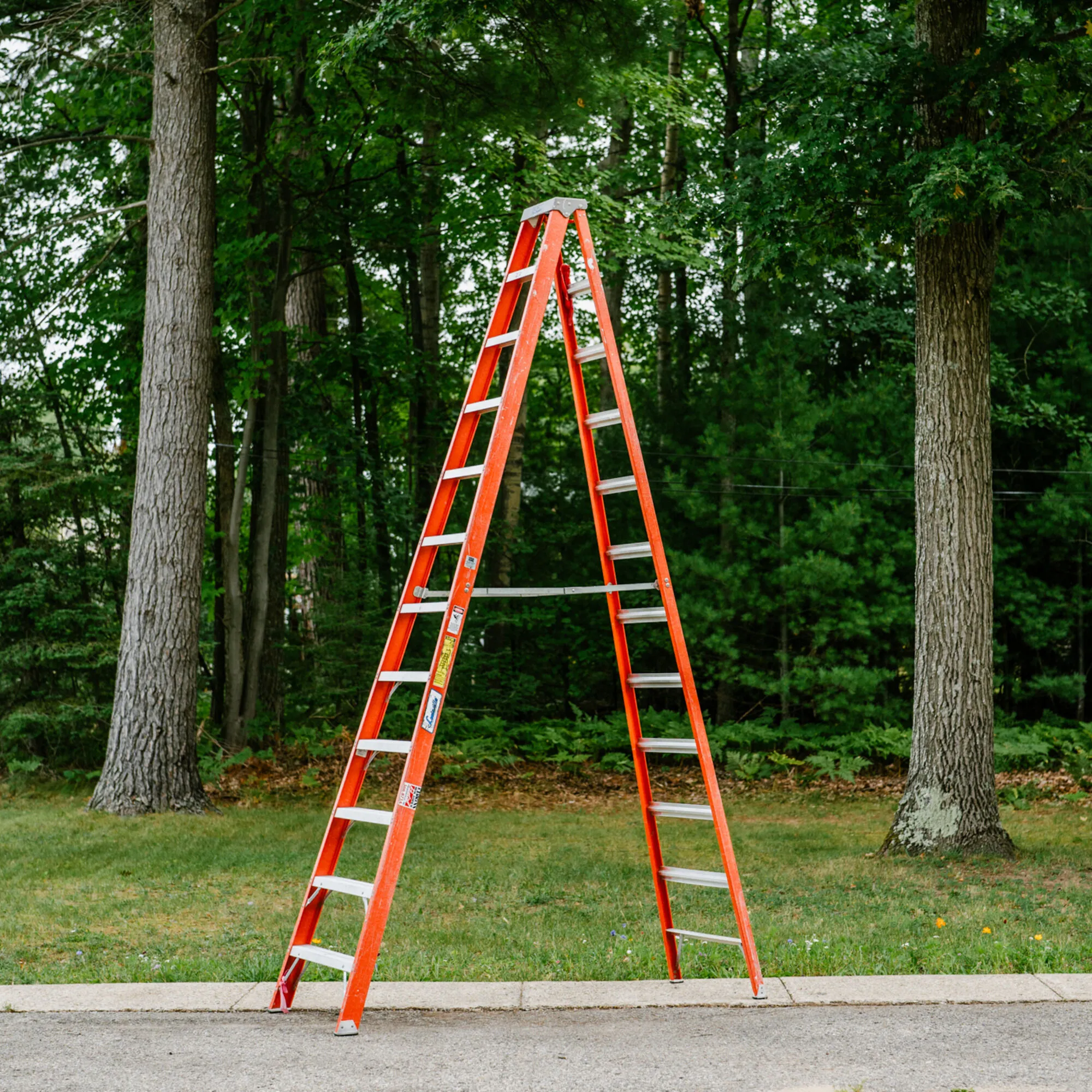 12 step ladder with platform