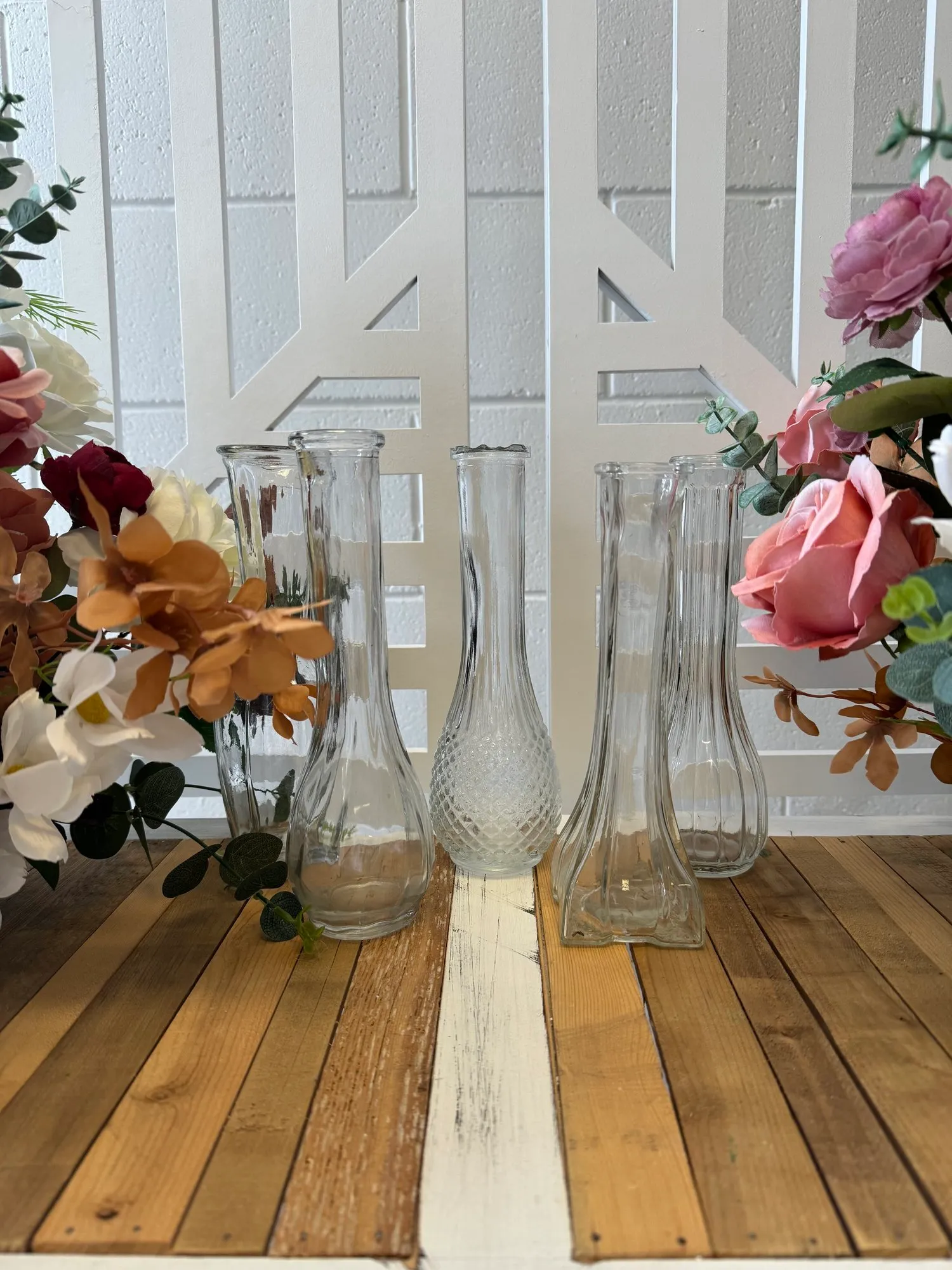 Tall Clear Vintage Bud Vases