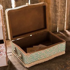 Small Wood Suitcase Cardbox