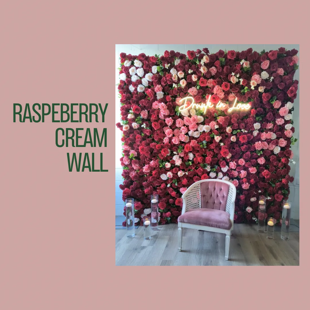 Raspberry Cream Floral Wall