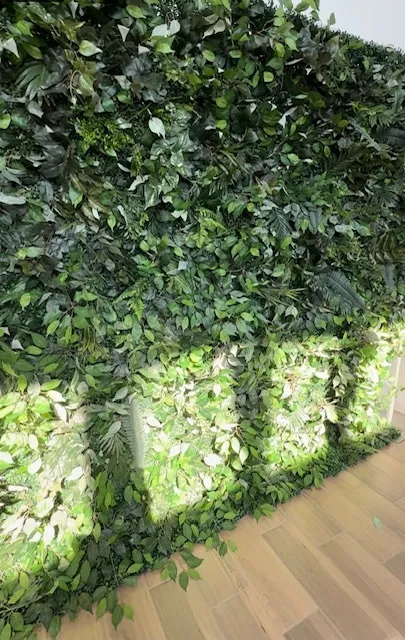 Vibrant Green Flower Wall