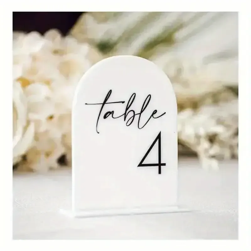 White Arch Table Numbers with Stands #1-20