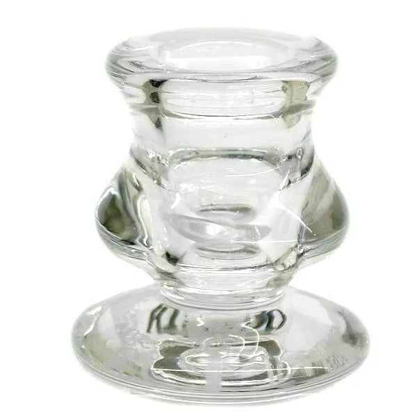 Short Glass Candlestick Holders (Set of 5)