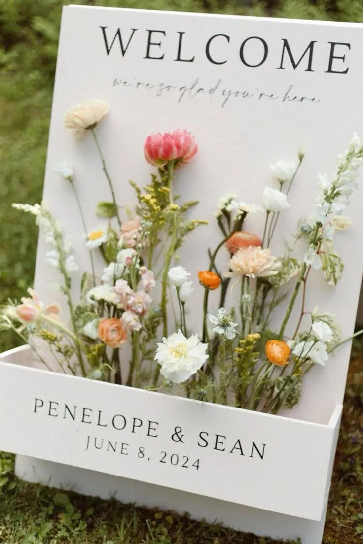 Flower Box Welcome Sign