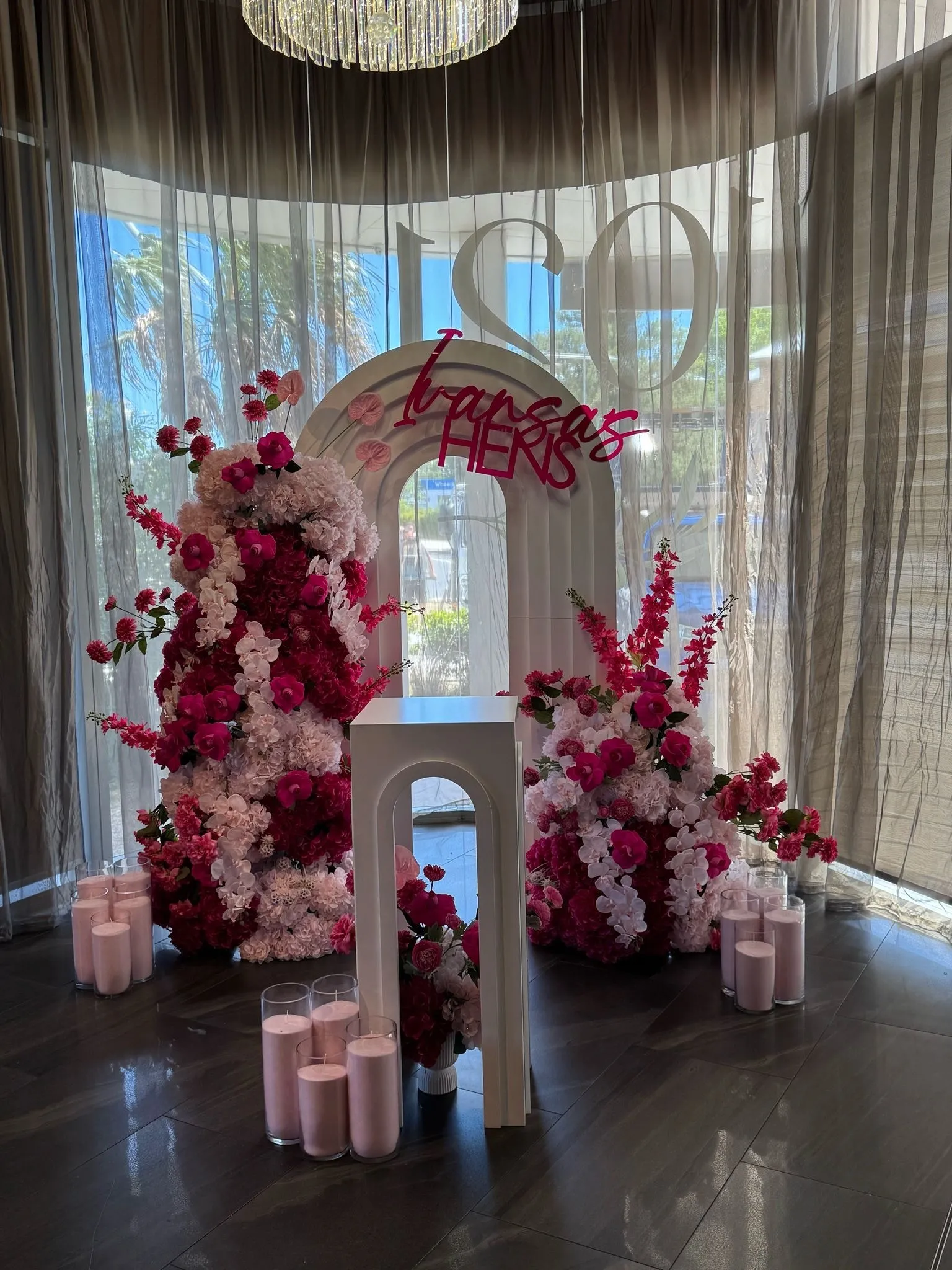 Pink Floral Backdrop Package