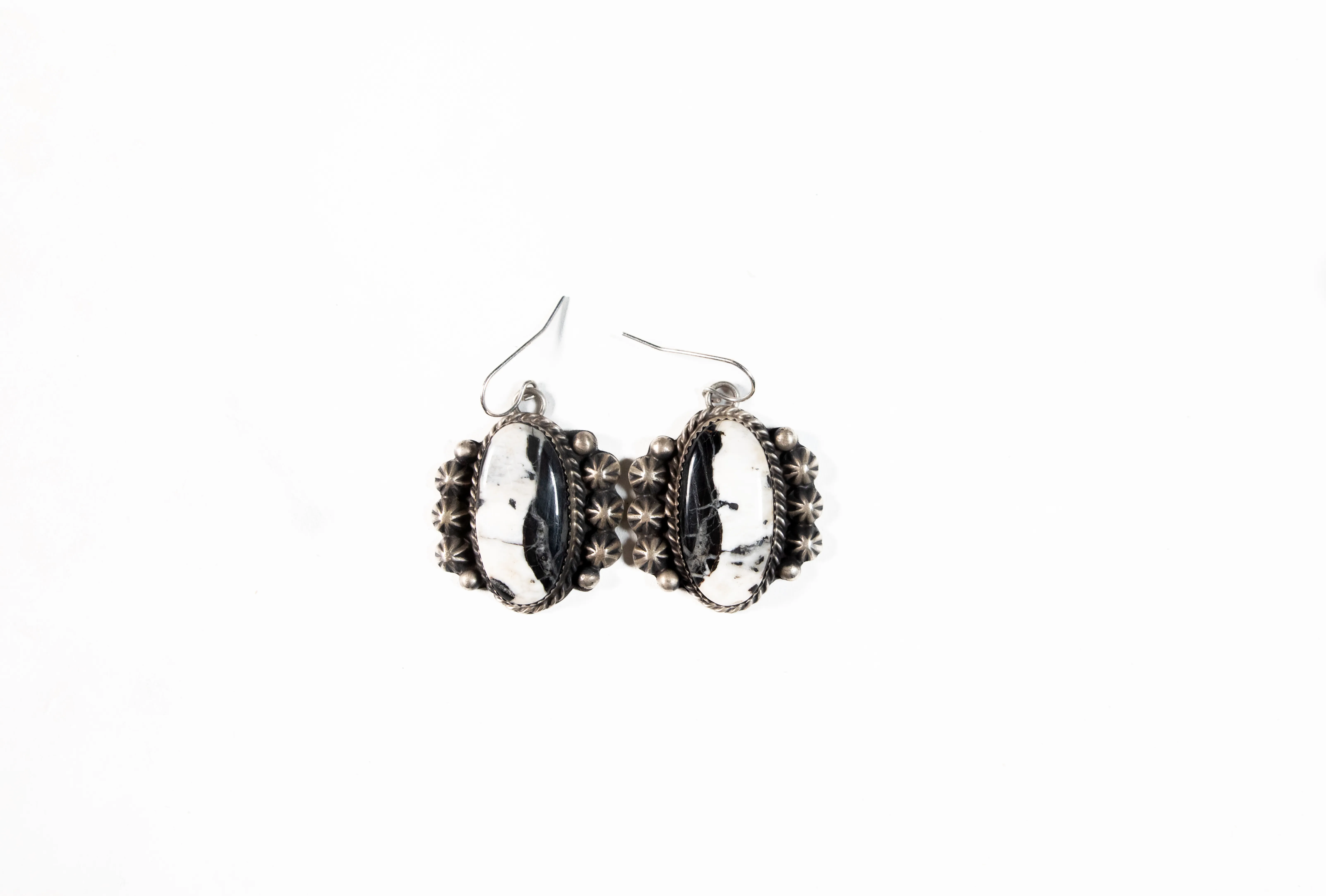White Buffalo Dangle Earrings