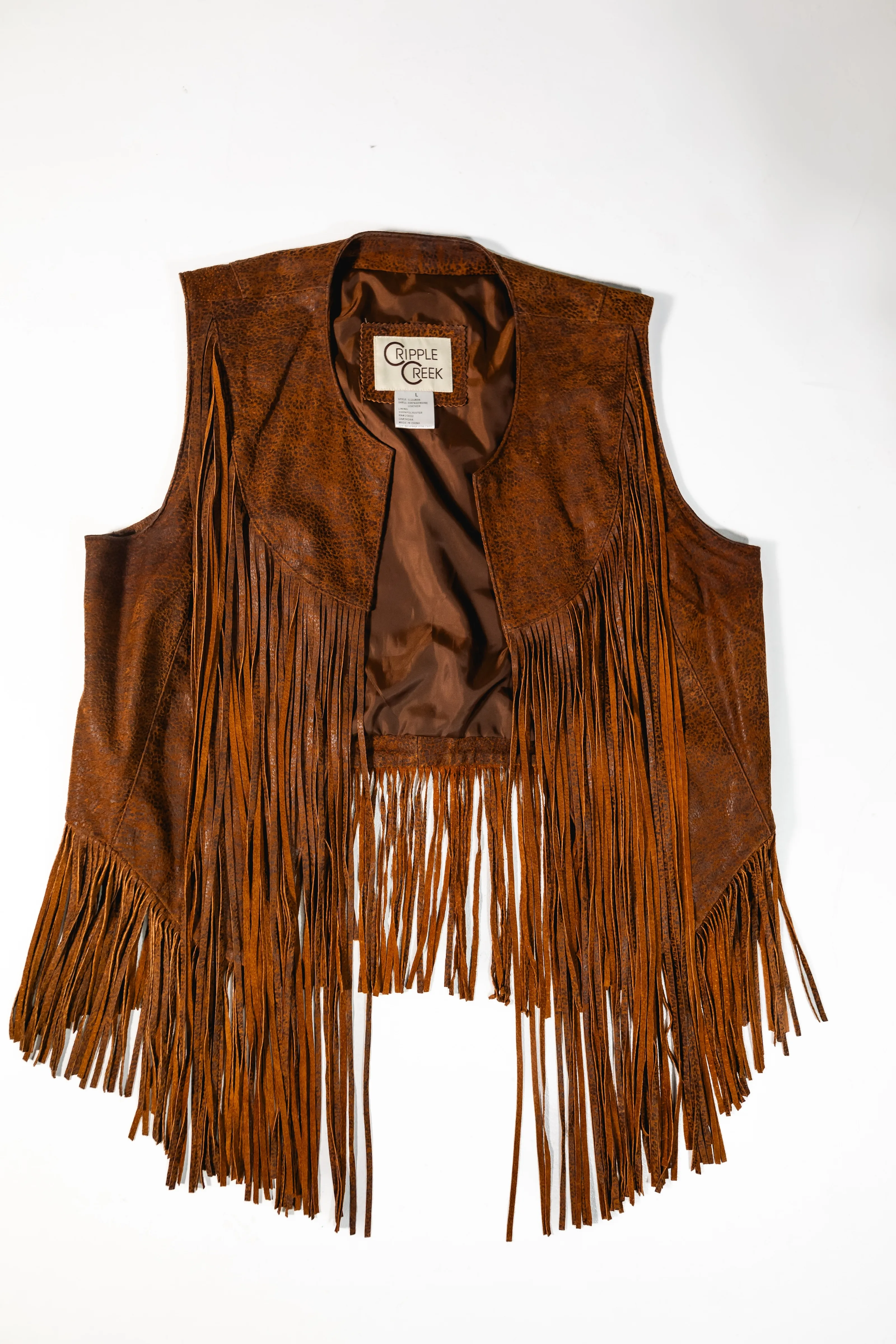 Cripple Creek Leather Fringe Vest 